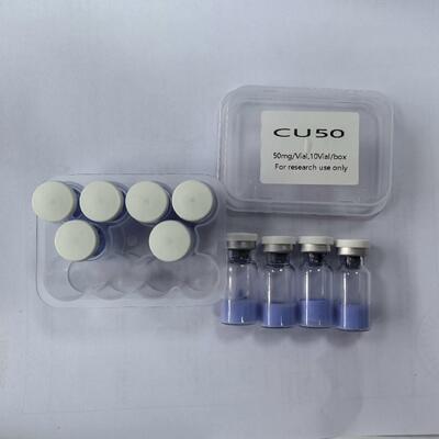 Bubuk Peptida Tembaga GHK-Cu Premium untuk Formulasi Kosmetik Bahan Baku Tembaga Tripeptida-1 Kemurnian Tinggi Peptida Biru Kelas Penelitian Stabil