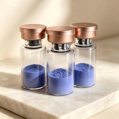 Bubuk Peptida Tembaga GHK-Cu Kemurnian Tinggi untuk Formula Perawatan Kulit Tembaga Tripeptida-1 Bahan Baku Kosmetik Kompleks Peptida Biru Kualitas Handal