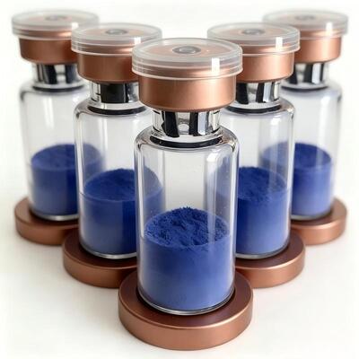 Bubuk Peptida Tembaga GHK-Cu Kemurnian Tinggi untuk Penelitian Perawatan Kulit Tembaga Tripeptida-1 Bahan Kosmetik Blue Peptide Formula Stabil Kinerja