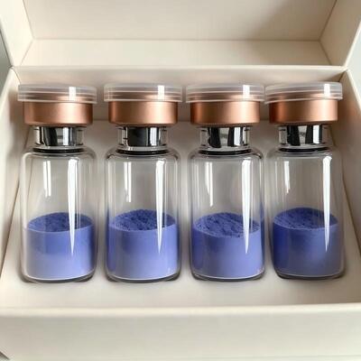 Tinggi kemurnian GHK-Cu Tembaga Peptida Bubuk Tembaga Tripeptide-1 untuk perawatan kosmetik Biru Peptida Bahan Penelitian Stabil