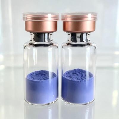 GHK-Cu Kemurnian Tinggi Tembaga Peptida Bubuk Tembaga Tripeptida-1 Bahan Kosmetik Blue Peptida untuk Perawatan Kulit Kualitas Penelitian Stabil