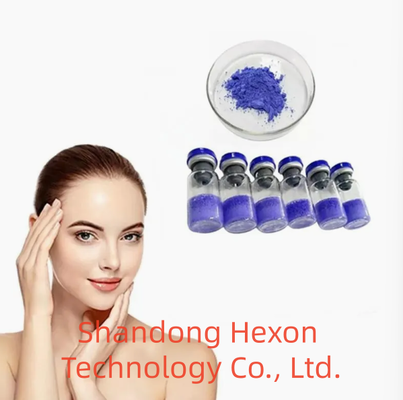 Bubuk Peptida Tembaga GHK-Cu Kemurnian Tinggi untuk Perawatan Kulit Kosmetik Bahan Copper Tripeptide-1 Peptida Biru Kualitas Stabil